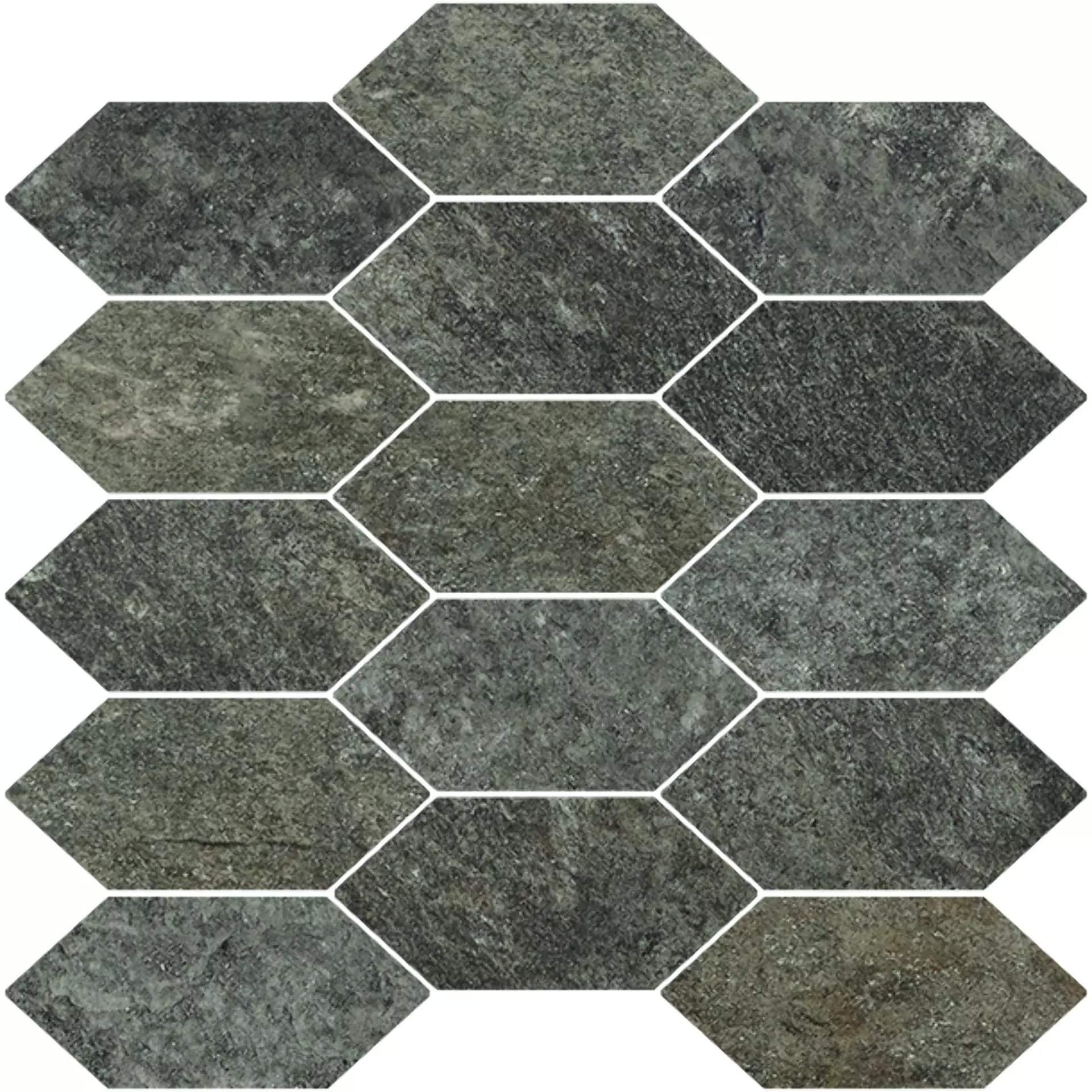 Cercom Absolute Black Naturale Mosaico Losanga 1076679 30x30cm rettificato