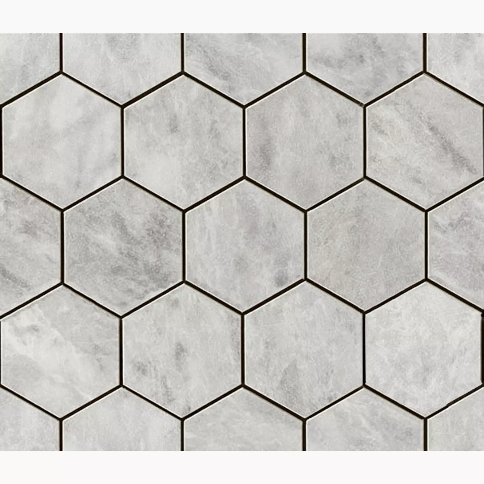 Italgraniti Lux Experience Grigio Versilia Fade Mosaico Esagona MW07MESFA 26x30cm rettificato 9mm