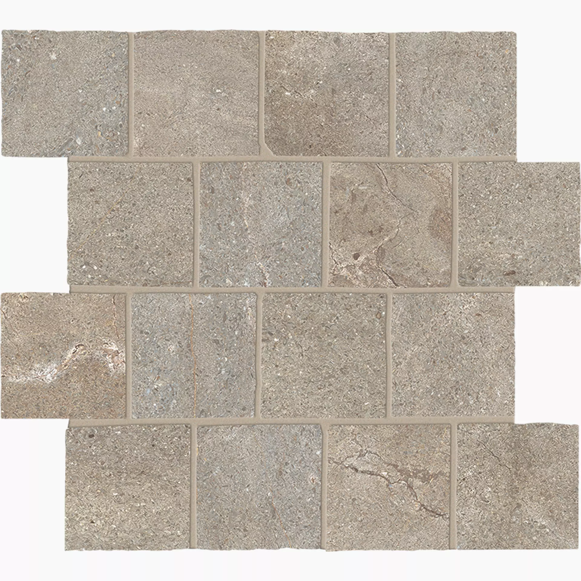 Keope Per.Frame Imperiale Walnut Spazzolato Mosaico Burattato GJM3 31,5x31,5cm 9mm