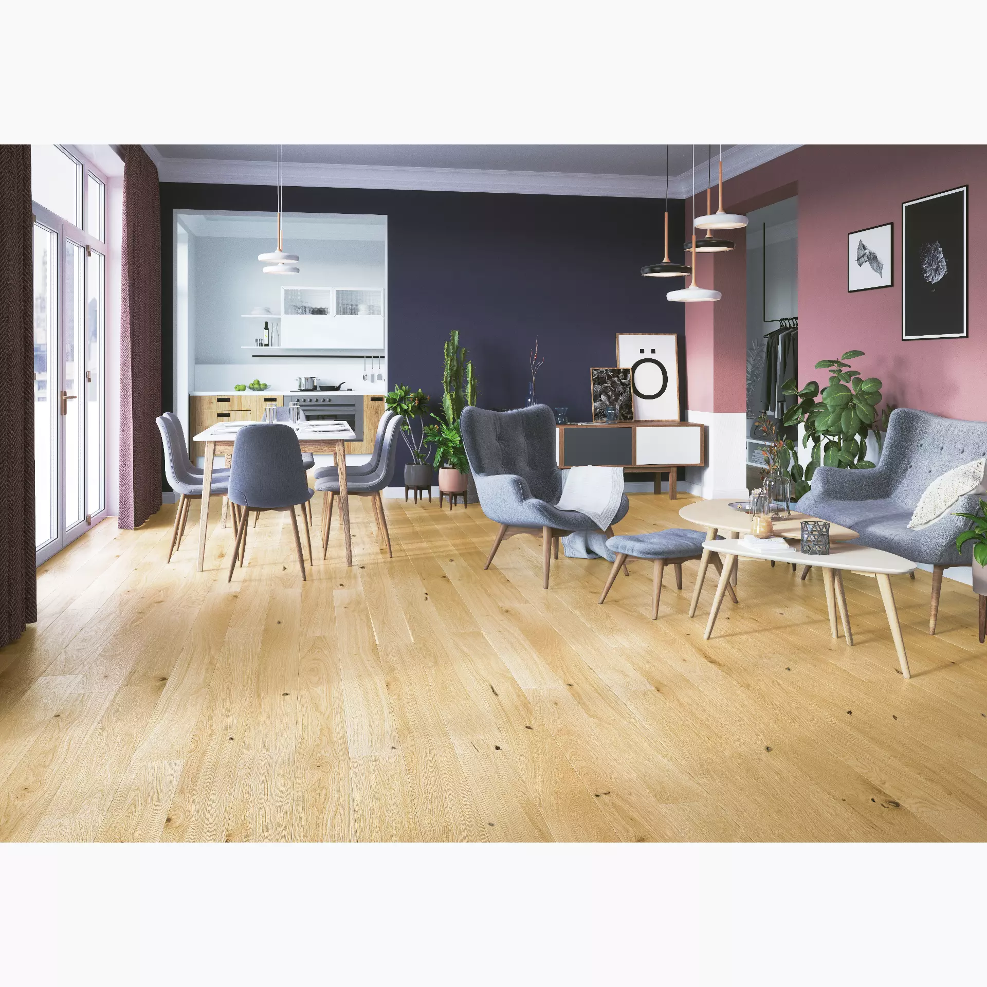 Landhausdielen Eiche Country Natur Geölt & Gebürstet rustico 104912 18x220cm 14mm