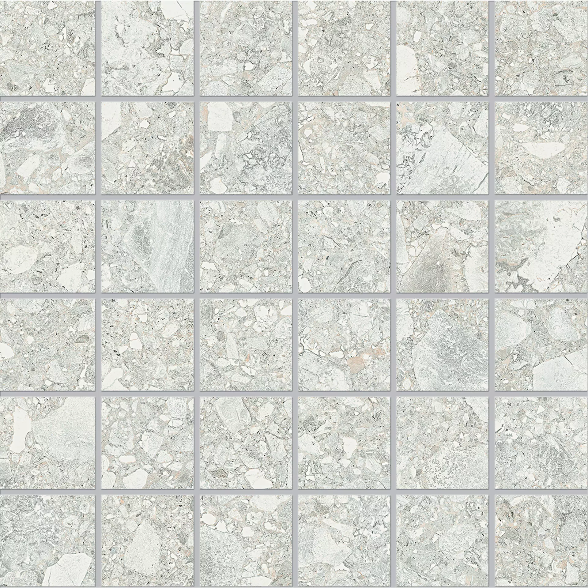 Ergon Lombarda Bianco Naturale Mosaico 5x5 E0JY 30x30cm 9,5mm